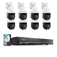 REOLINK 4K PTZ Surveillance System, 8Pcs 4K PoE Security Cameras with 3D 16X Optical Zoom RLC-823S2 Bundle with 16CH NVR RLN16-410, Secure 24/7 Local Storage, Auto Tracks, Human/Vehicle/Pet