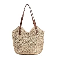 Hand-woven Soft Large Straw Shoulder Bag Retro Boho Tote Bags Summer Beach Woven bag Rattan Handbag