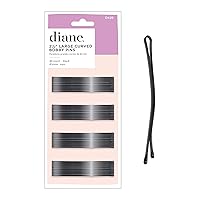 Diane Hair Bobby Pins for Women â€“ Large 2.5â€ - Black, Curved Flat Design with Ball Tips, D428 - 40 Count (Pack of 1)