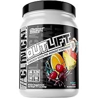 Nutrex Research Outlift Clinically Dosed Pre Workout Powder | Energy, Pumps, Citrulline, BCAA, Creatine, Beta-Alanine Preworkout Supplement for Men and Women | Miami VIce 20 Serving