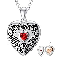 SOULMEET Sterling Silver Heart Shaped Locket Necklace That Holds Pictures Photo Keep Someone Near to You Custom Gold Lockets Jewelry Personalized Letters Engraving