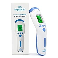 Equinox International, Digital Forehead Thermometer - Thermometer for Adults - No Touch Thermometer (Non Contact) - Body/Surface/Room Temperature Scanner – LCD Display Ideal for Whole Family & Babies