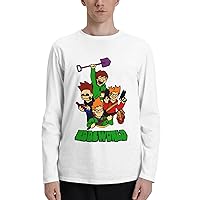 Anime Eddsworld T Shirt Mens Summer Round Neck Clothes Casual Long Sleeve Tee White