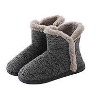 Holibanna Mens Winter Bootie Slippers Fluffy Cozy Warm Slipper Boots Comfy Pull on House Slippers Anti- Slip Sole