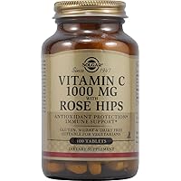 SOLGAR Vitamin C 1000 mg with Rose Hips - 100 Tablets, Pack of 2 - Antioxidant & Immune Support - Non-GMO, Vegan, Gluten Free, Dairy Free, Kosher - 200 Total Servings
