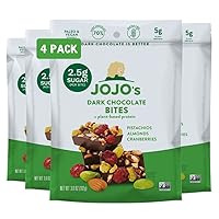 JOJO's Dark Chocolate Pistachio Almond Cranberry, Healthy Snack, Low Sugar, Low Carb, Gluten Free, Non GMO, Paleo & Keto Friendly, Made with Plant Based Hemp Protein, Vegan (4 Count)