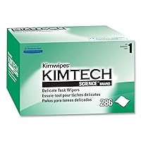 B0013HT2QW– Kimtech Science KimWipes Delicate Task Wipers; 4.4 x 8.4 in. (11.2 x 21.3cm); 1-Ply, (Pack of 1, 286 Count)