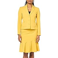 Women's Crepe 3-Button Jacket & Flounce Skirt