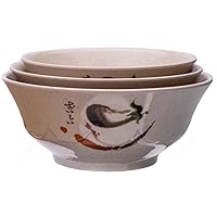 M.V. Trading EP506K Pho Soup Bowl Melamine Plates with Eggplant Design Series, 24-Ounces, 6.5 -Inches, Set of 4