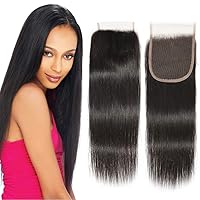 Straight Lace Closure 9A Malaysian Virgin Human Hair 20 Inch 5x5 Straight Free Part Lace Closure Unprocessed 1B Color Straight Hair Weave