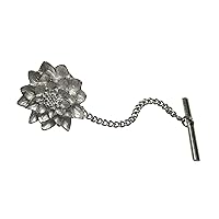 Silver Toned Water Lily Flower Tie Tack