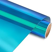 AHIJOY Holographic Vinyl Permanent Adhesive Green Blue 12