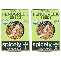 Spicely Organic Fenugreek Seeds Whole 0.45 Ounce ecoBox Certified Gluten Free (Pack of 2)