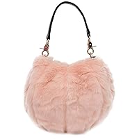 Meliya Womens Faux Fur Bucket Handbag Fluffy Solid Color Shoulder Crossbody Bag Winter Top Handle Purse