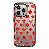 CASETiFY Impact iPhone 15 Pro Case [4X Military Grade Drop Tested / 8.2ft Drop Protection] - Flaming Heart Love Pattern - Clear Black