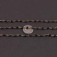 LKBEADS 36 inch long gem coated black spinel 2.5mm round shape faceted cut beads wire wrapped gold plated rosary chain for jewelry making/DIY jewelry crafts #Code - ROS-0263