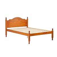 Palace Imports 100% Solid Wood Reston Panel Headboard Platform Bed, Full Size, Honey Pine, 12 Slats Included. Requires Assembly