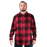 Smith's Workwear Men's Plaid Long Sleeve Button Front Shirt