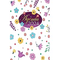 Agenda 2024: 12 mois de janvier à décembre, Organisateur semainier, mensuel, floral. (French Edition)