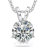0.44 Ct Ladies Round Cut Diamond Soitaire Pendant/Necklace