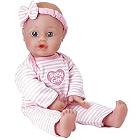 Adora Amazon Exclusive Soft & Cuddly Sweet Baby Girl, 11” Adorable Baby Doll with Bright Blue Eyes and Blonde Painted Hair, Includes Headband and Pink Stripe Onesie