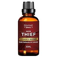 Master Thief Synergy Blend Fall Essential Oils - Thieves Oil Essential Oil - Pure Natural Home Cleanse Undiluted Therapeutic Grade - Clove Cinnamon Lemon Rosemary Eucalyptus - 30 ml