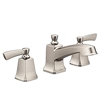 Moen Conway Spot Resist Brushed Nickel Two Handle Widespread Bathroom Sink Faucet with Valve Included, 84926SRN