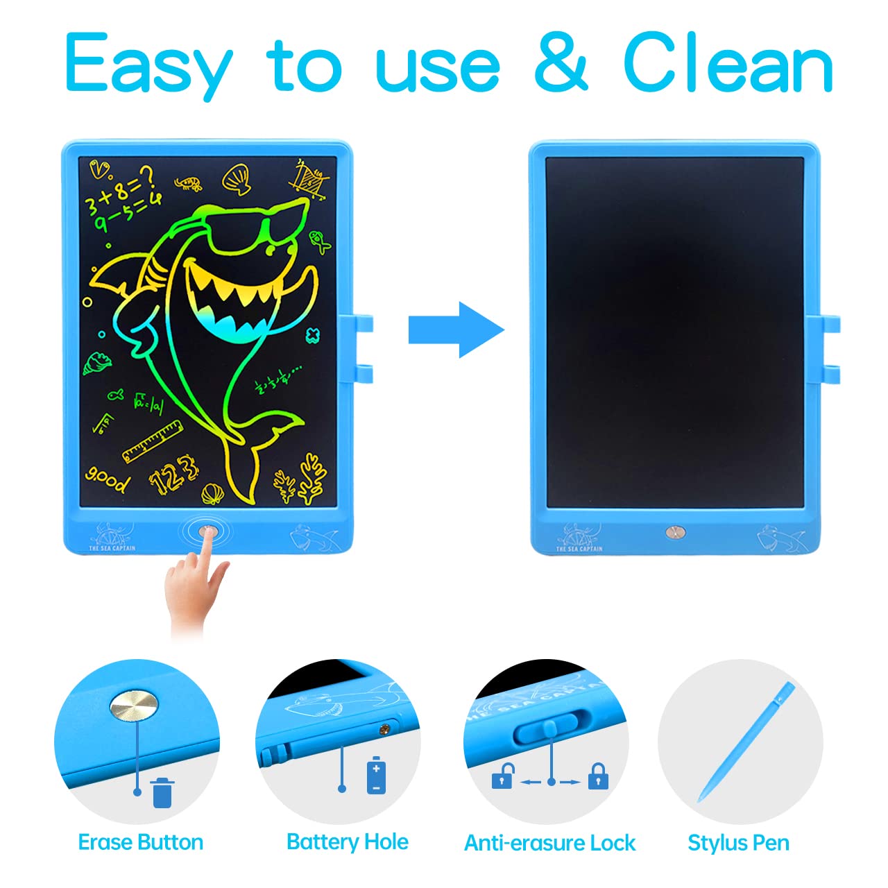 ZMLM Gifts for 3-12 Years Old Boys - 10 Inch LCD Writing Doodle Tablet Reusable Drawing Board for Kid Girl Toddler Teen Age 3 4 5 6 7 8 9 Preschool Activity Toy Christmas Game