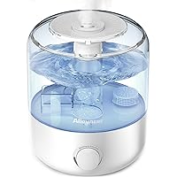 Humidifiers for Bedroom, Top Fill 2.5L Large Water Tank, Auto Shut-Off, Super Quiet Cool Mist Humidifiers for Baby, Ultrasonic Air Humidifier for Large Room with 360° Double Rotating Nozzles