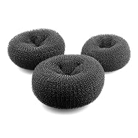 Beautiful Donut Hair Bun Makers- 3 Pieces Women Hair Chignon Donuts Ring Style Bun Maker Doughnut Shaper DIY Hair Styling Accessories 1Large+1Middle+1Small (Black)