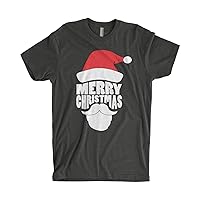 Threadrock Men's Merry Christmas Santa Claus Face T-Shirt