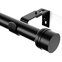 Black Curtain Rods-EUPLAR Long Curtain Rods for Windows 32 to 94 inch, 1 Inch Splicing Heavy Duty Window Curtain Rod with 4 Brackets