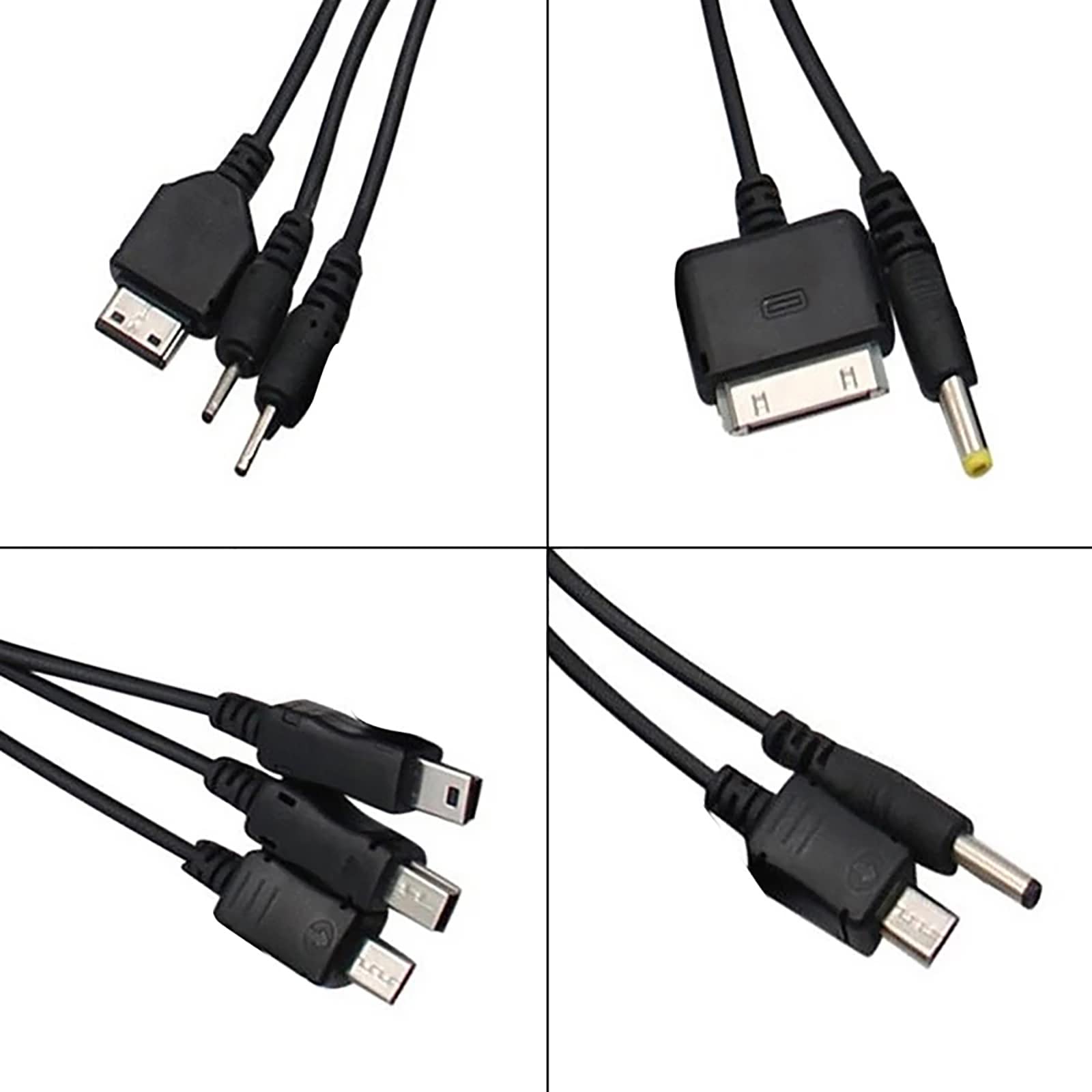 Diarypiece Universal 10 in 1 USB Cable Charger Adapter Cable, 20cm Data Cable Wire Cord