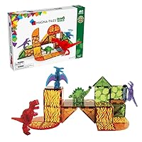 Dino World 40-Piece Magnetic Construction Set, The ORIGINAL Magnetic Building Brand