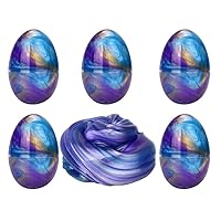 Anditoy 5 Pack Slime Eggs Stress Relief Toys Easter Eggs for Kids Boys Girls Easter Basket Stuffers Gifts Party Favors(Blue+Purple+Gold)