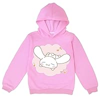 Youth Girls Lightweight Hooded Loose Fit Sweatshirts Cinnamoroll Trendy Cartoon Graphic Pullover Hoodies for 2-14Years
