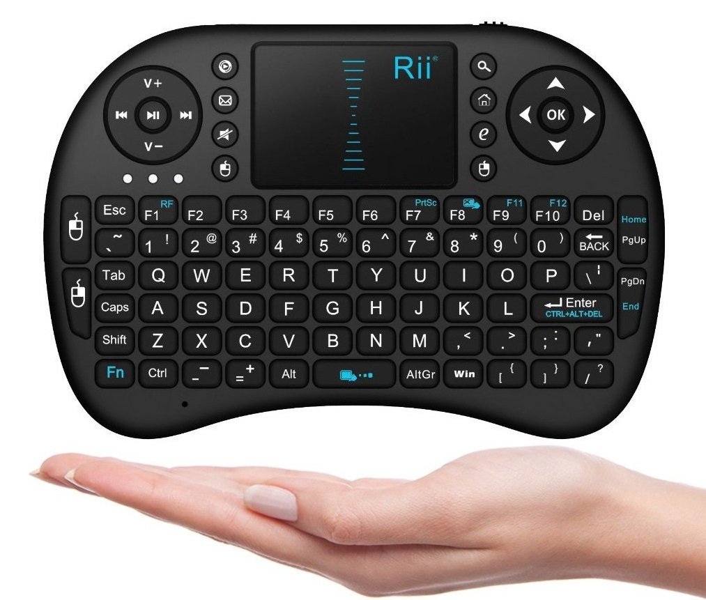 Rii 10038-RP i8 Mini 2.4GHz Wireless Touchpad Keyboard with Mouse for PC (Black)