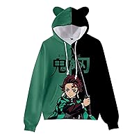 Anime Demon Hoodie 3D Printed Cute Mouse Ear Hooded Sweatshirts for Anime Fans Women Men Girls Boys Kids Youth