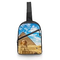 Sphinx and Pyramid Foldable Sling Backpack Travel Crossbody Shoulder Bags Hiking Chest Daypack