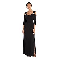 R&M Richards Women's Long Fleur De Lis Dress W/Sequined Bodice & Cape Sleeves