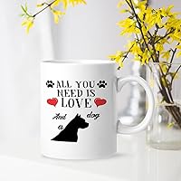 Unique Mugs Personalized Gift for Pet Dog Owner 11 Ounce White Pet Dog Silhouette Print Microwave Safe Gifts for Dad for Home Kitchen Office School