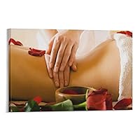 Spa Massage Wellness Beauty Facial Thai Relaxation Salon Poster Wall Art Paintings Canvas Wall Decor Home Decor Living Room Decor Aesthetic 12x18inch(30x45cm) Frame-Style