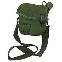 New 2 Qt OD Canteen with Used 2 Qt OD Canteen Cover with Strap - K1025