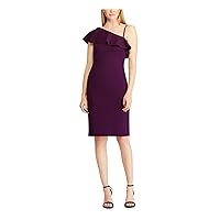 Ralph Lauren Womens Embellished Cold Shoulder Dress, Purple, 2