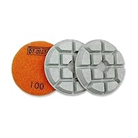 DT-DIATOOL Concrete Polishing Pads 3 inch/80mm for Concrete, Cement and Terrazzo Floors Processing, Repairing and Renovating, Dry or Wet Use Diamond Grinding Pads Grit 100 3pcs