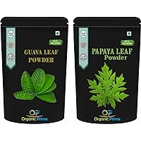 NN Pack of 2 Papaya Leaf Powder, Guava Leaf Powder (100 GM Each) Combo Pack = 200 GM by