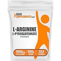 BULKSUPPLEMENTS.COM L-Arginine L-Pyroglutamate Powder - Arginine Supplement, L Arginine Powder - Nitric Oxide Supplement, Nitric Oxide Powder - Gluten Free, 1500mg per Serving, 500g (1.1 lbs)