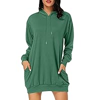 Womens Hoodies Long Pullover Sweatshirt Fashion Tunic Oversized Sweatshirts Casual Clothes Drastring Hoodie Pockets