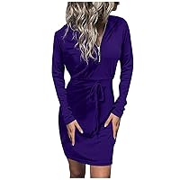Women's Casual Dresses Fashion Sexy Hooded Sweater Dress Solid Color Slim Fit Hip Dress