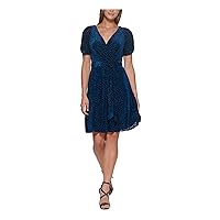 DKNY Women's Knot Sleeve Fit and Flare Dress